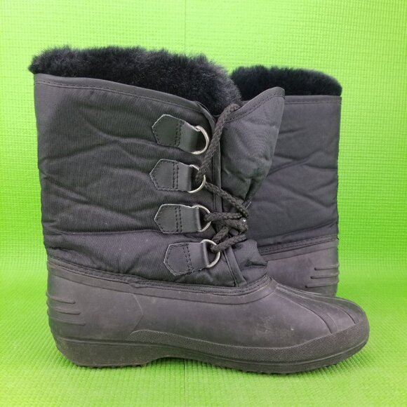✅NORTHWEST TERRITORY INSULATED WINTER SNOW BOOTS BLACK SIZE 8 FAUX FUR REMOVABLE - Picture 11 of 11